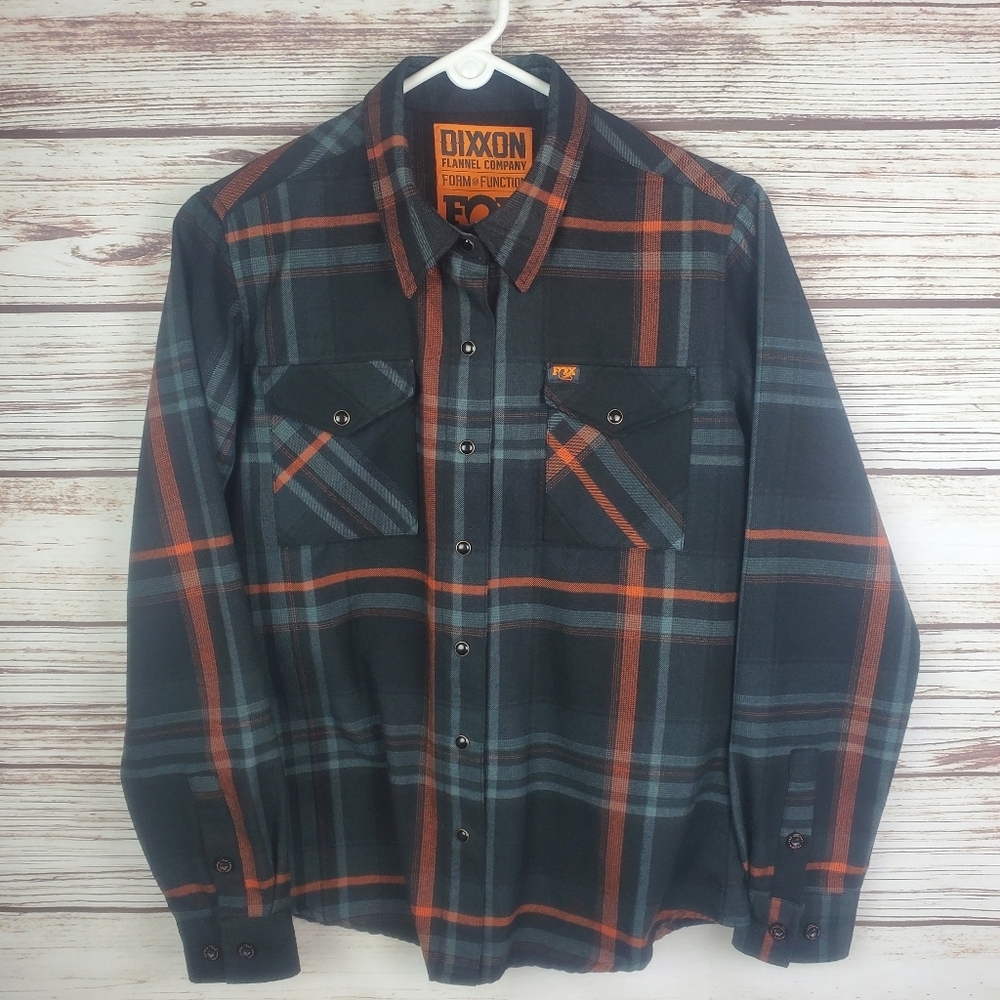 Dixxon Flannel Co x Fox Womens Medium Long Sleeve Plaid Snap Button Down Shirt